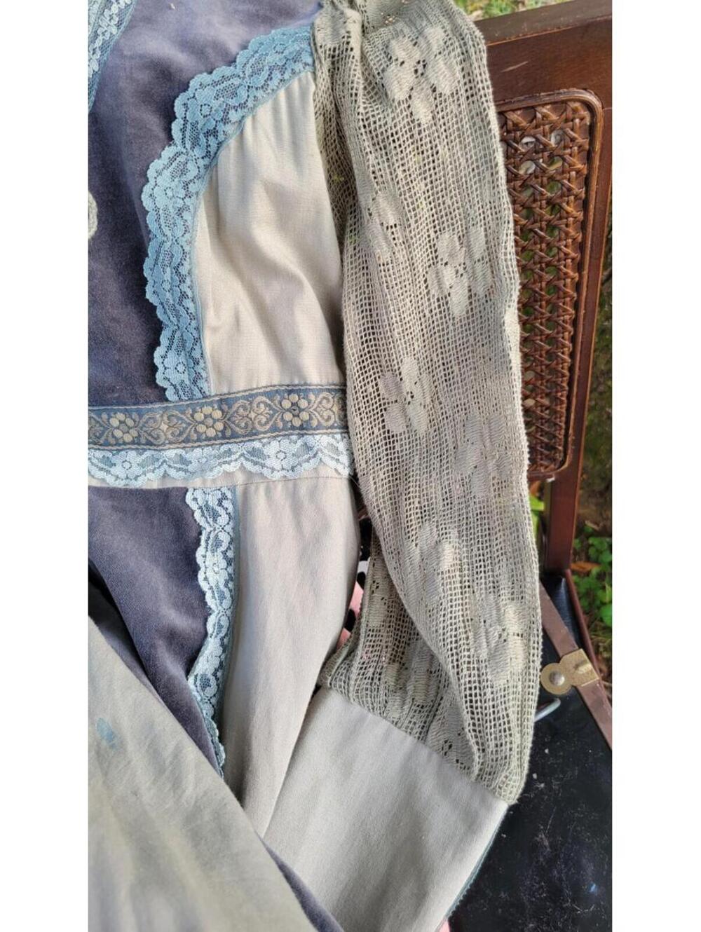 Gunne Sax Vintage Velvet Renaissance Lace Victorian Medieval Dress Womens Size 5 - Picture 14 of 15